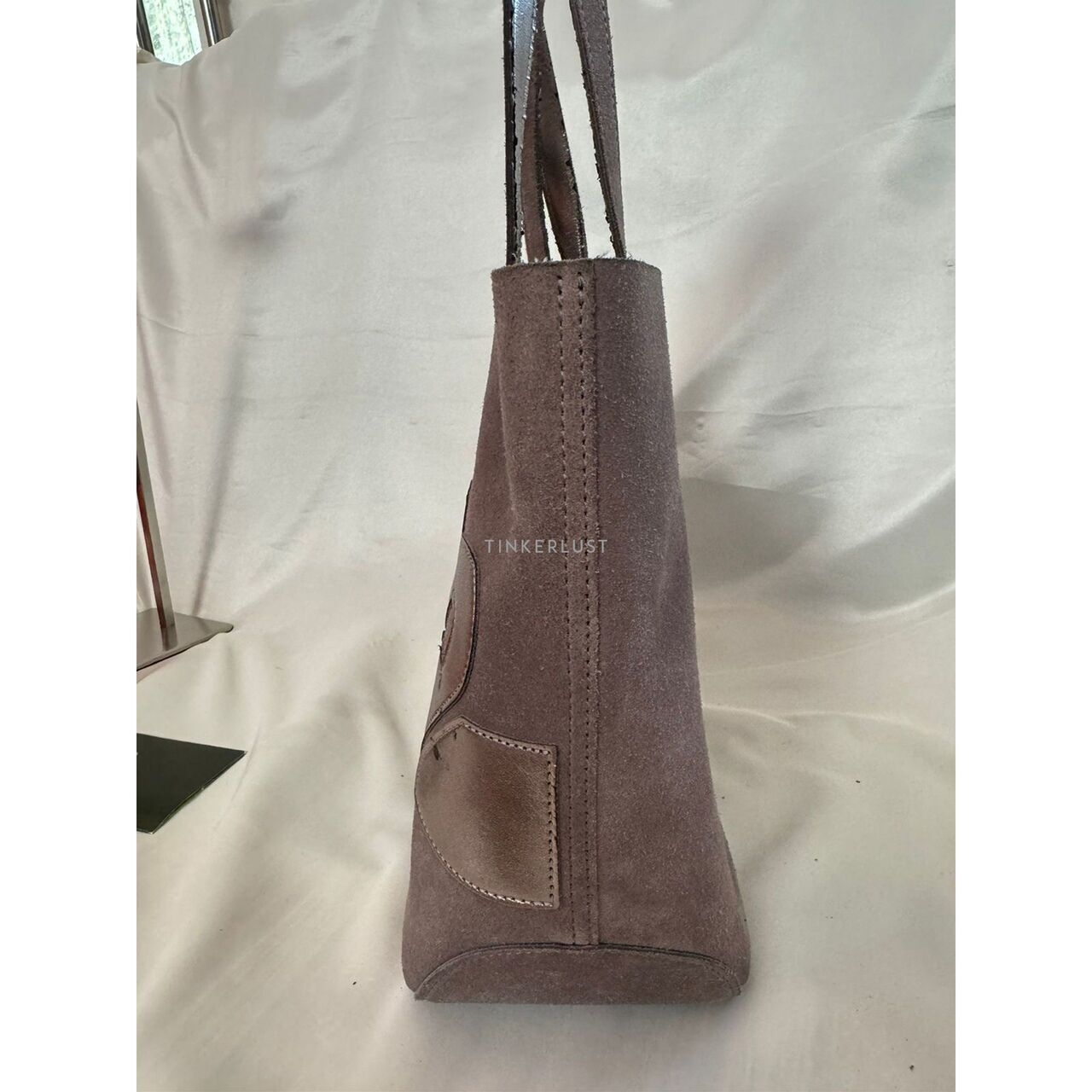 Longchamp Donna Grey Suede Totebag