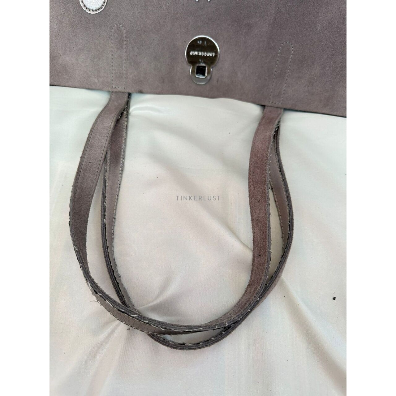 Longchamp Donna Grey Suede Totebag