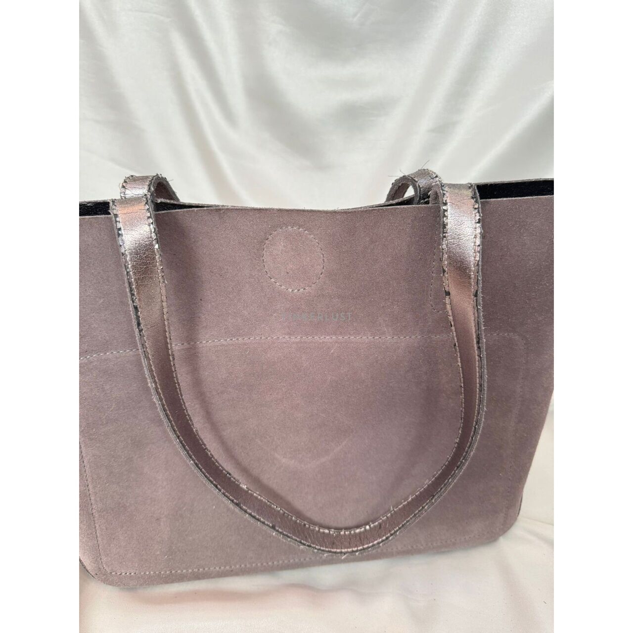 Longchamp Donna Grey Suede Totebag