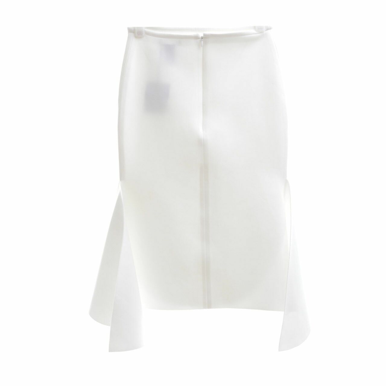 Peggy Hartanto  White Asymmetrical Midi Skirt