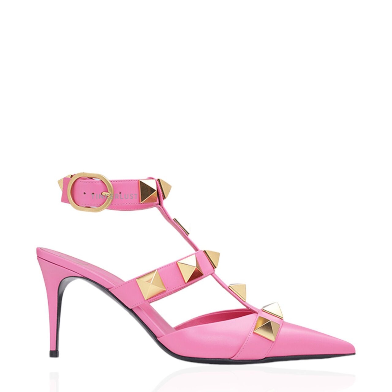 Valentino Garavani Roman Stud Pumps 80mm Calf with Cage in Pink Heels