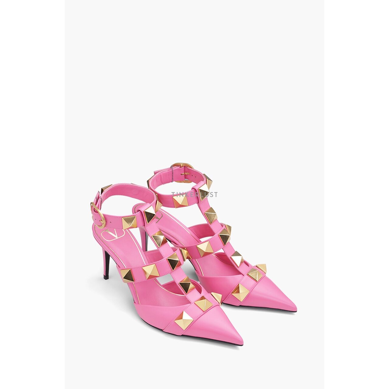 Valentino Garavani Roman Stud Pumps 80mm Calf with Cage in Pink Heels