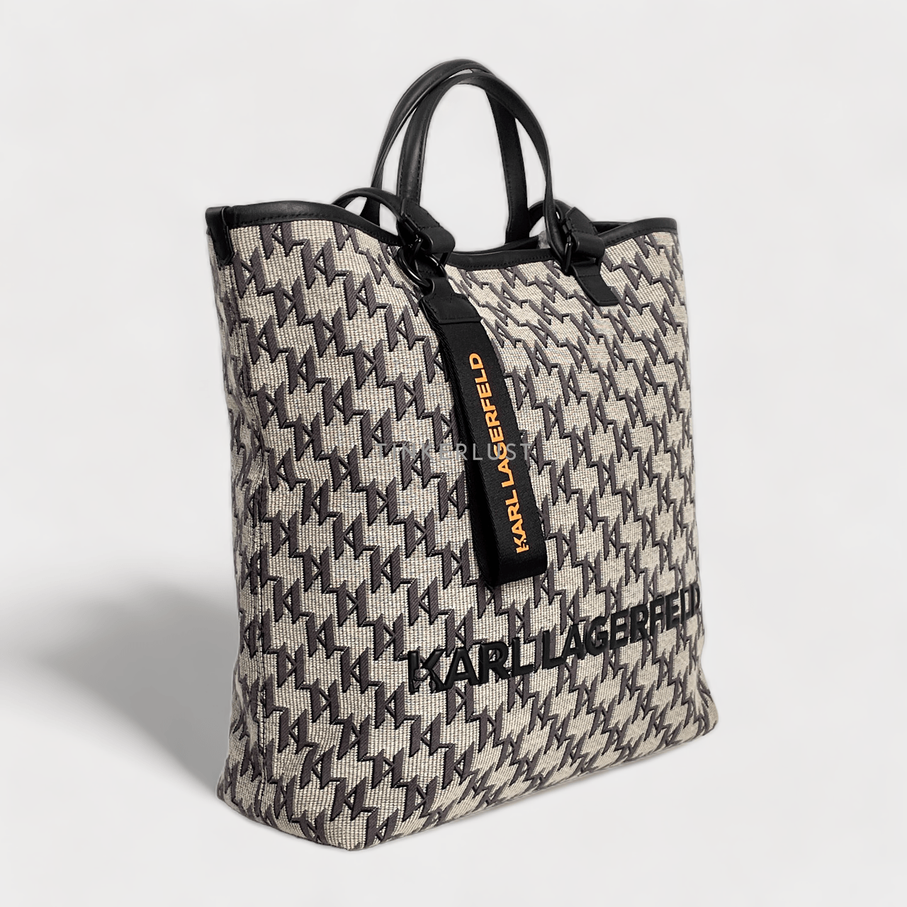 Karl Lagerfeld Logo Jacquard Monogram Shopping Bag