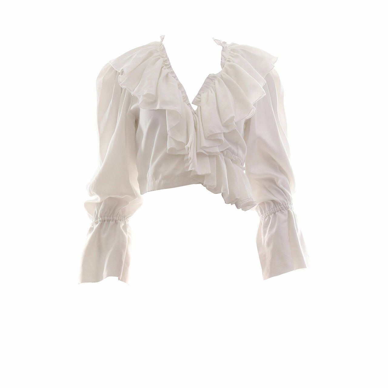 Private Collection White Wrap Ruffle Blouse