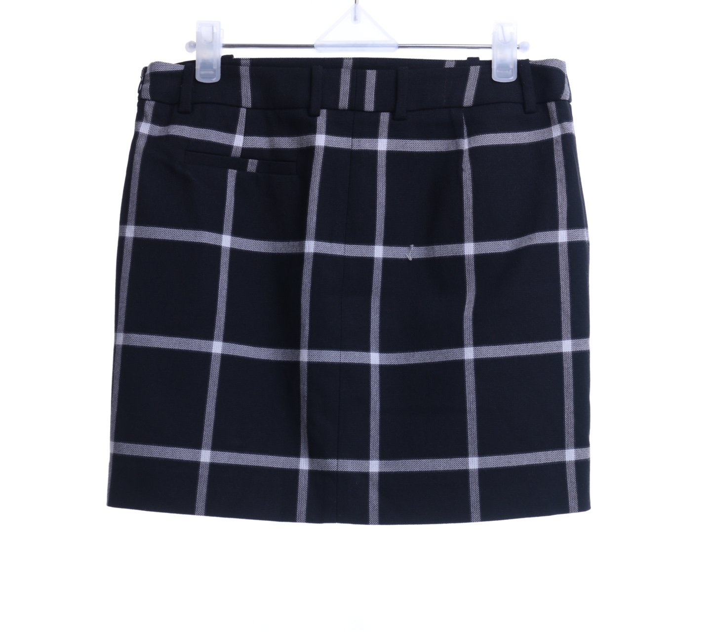 Mango Black And White Plaid Mini Skirt