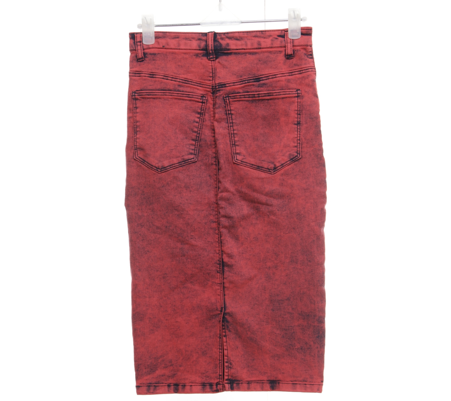 Zara Red Washed Midi Skirt