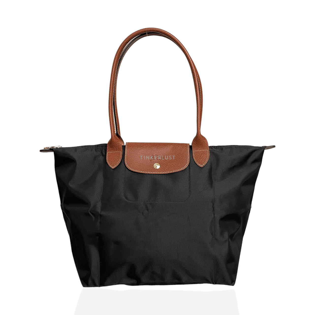 Longchamp Le Pliage Large Long Handle Noir Tote Bag