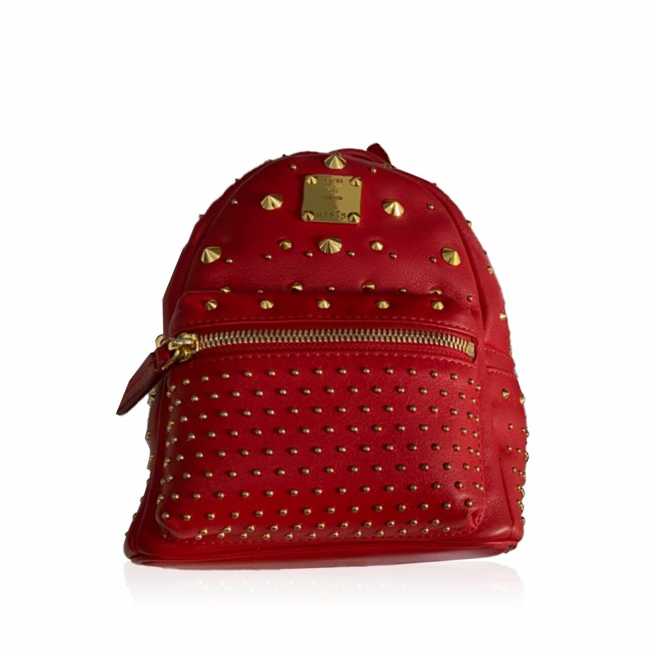 MCM Red Plaid Backpack