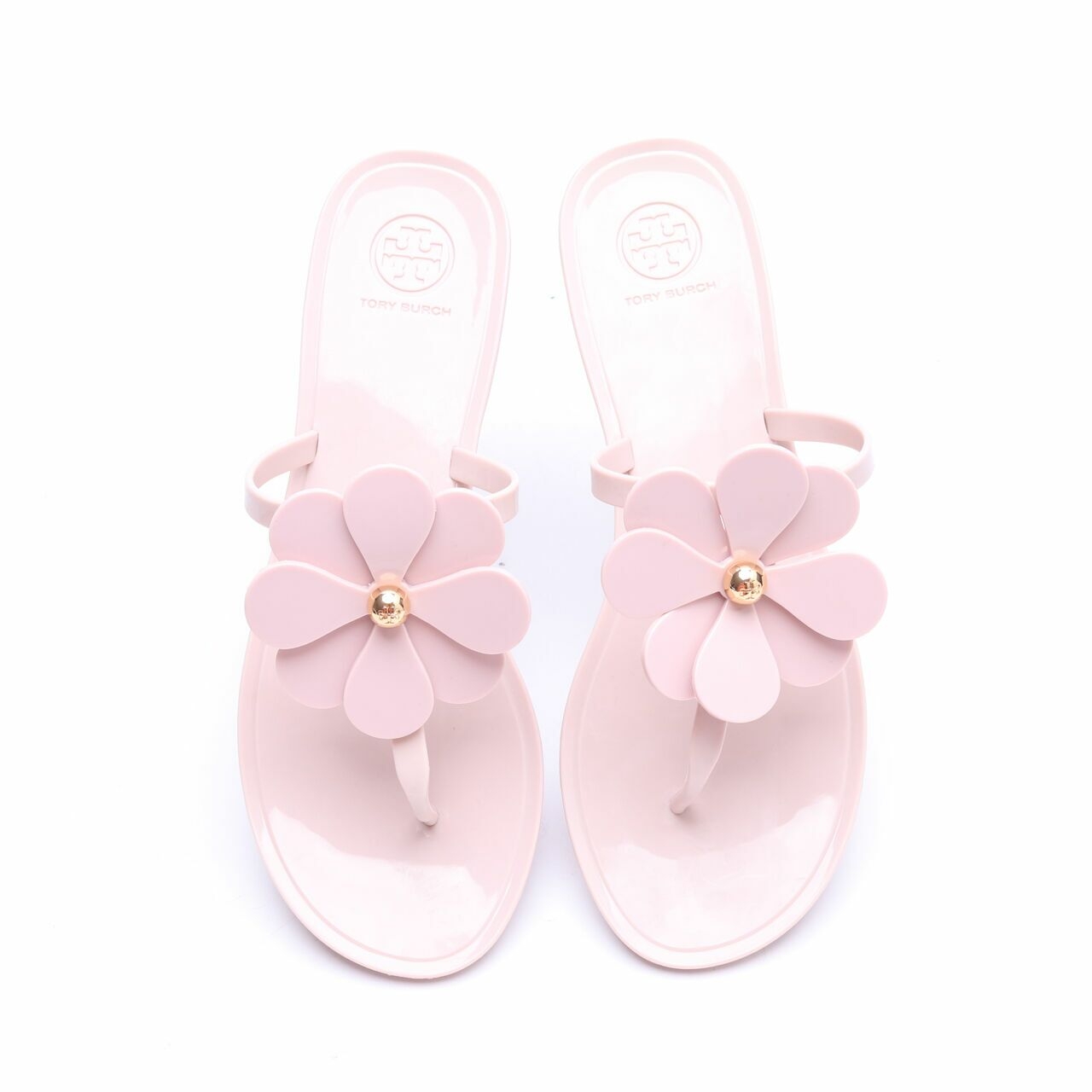 Tory Burch Flower Jelly Nude Sandals