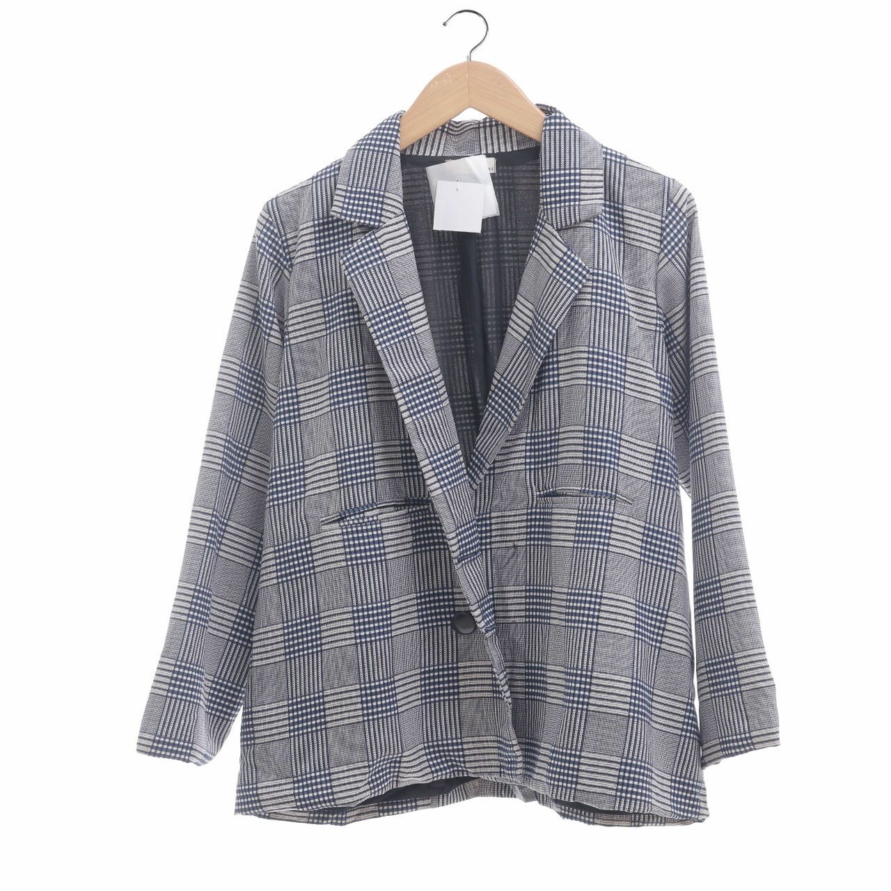 Private Collection Blue & White Plaid Blazer