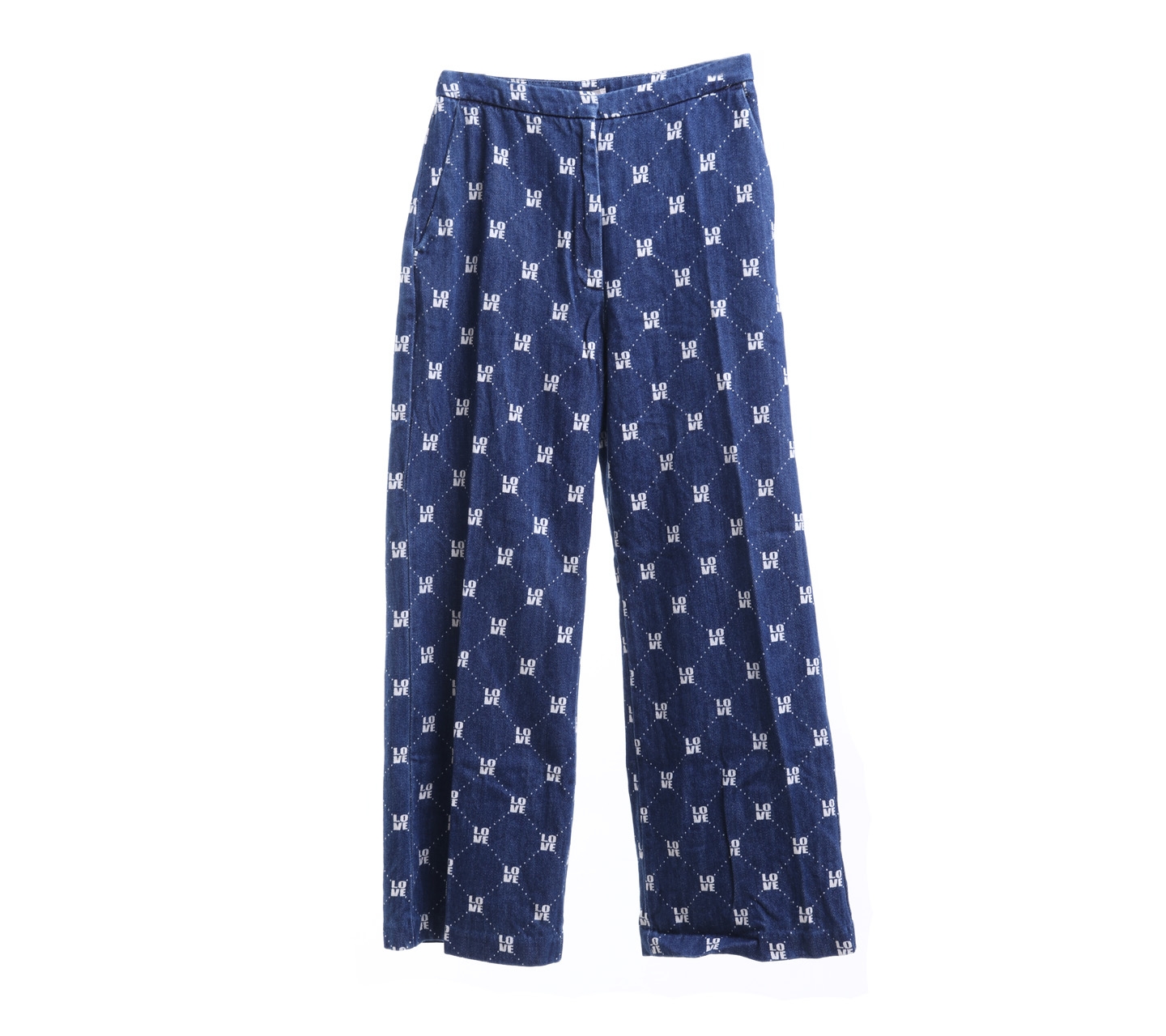 H&M Dark Blue Love Printed Long Pants