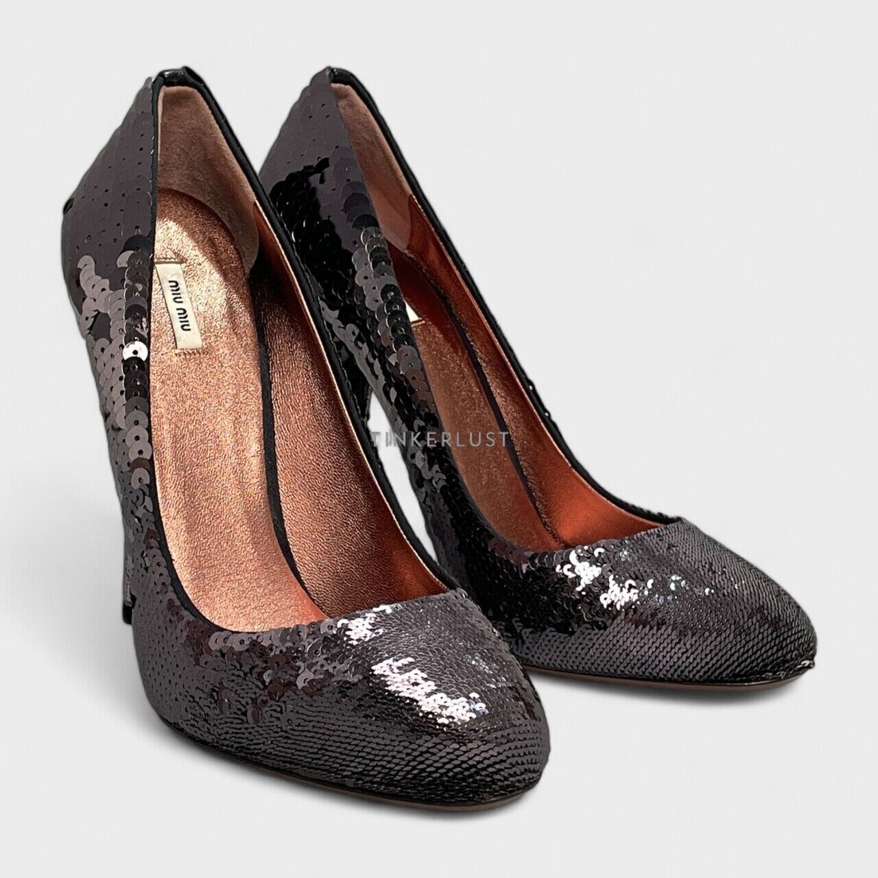 Miu Miu Paillettes Sequins Black Pumps Heels