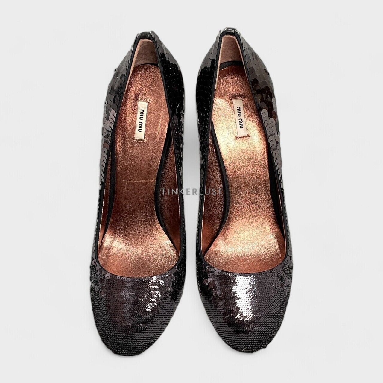 Miu Miu Paillettes Sequins Black Pumps Heels