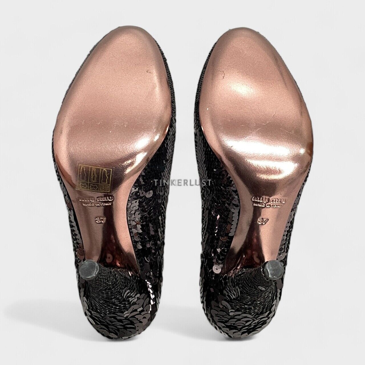 Miu Miu Paillettes Sequins Black Pumps Heels