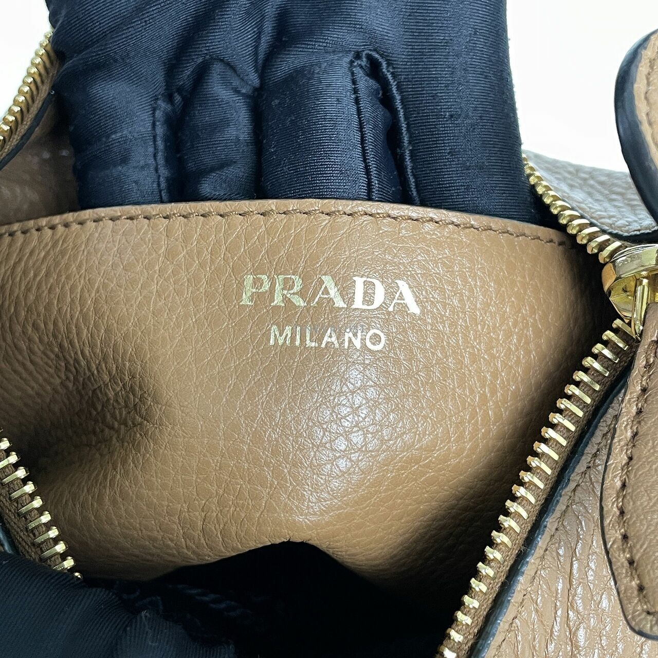 Prada Sacca In Pelle Vitello Phenix Caramel Hobo Small Bag