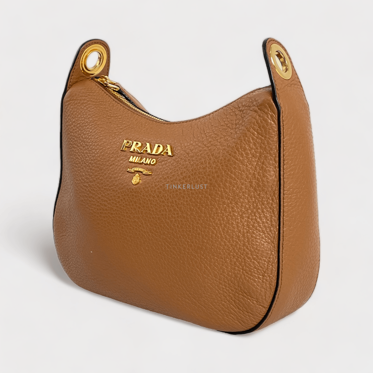 Prada Sacca In Pelle Vitello Phenix Caramel Hobo Small Bag