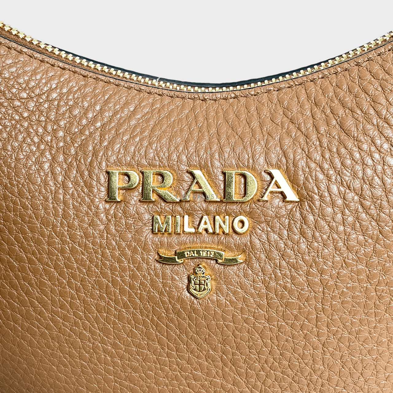 Prada Sacca In Pelle Vitello Phenix Caramel Hobo Small Bag