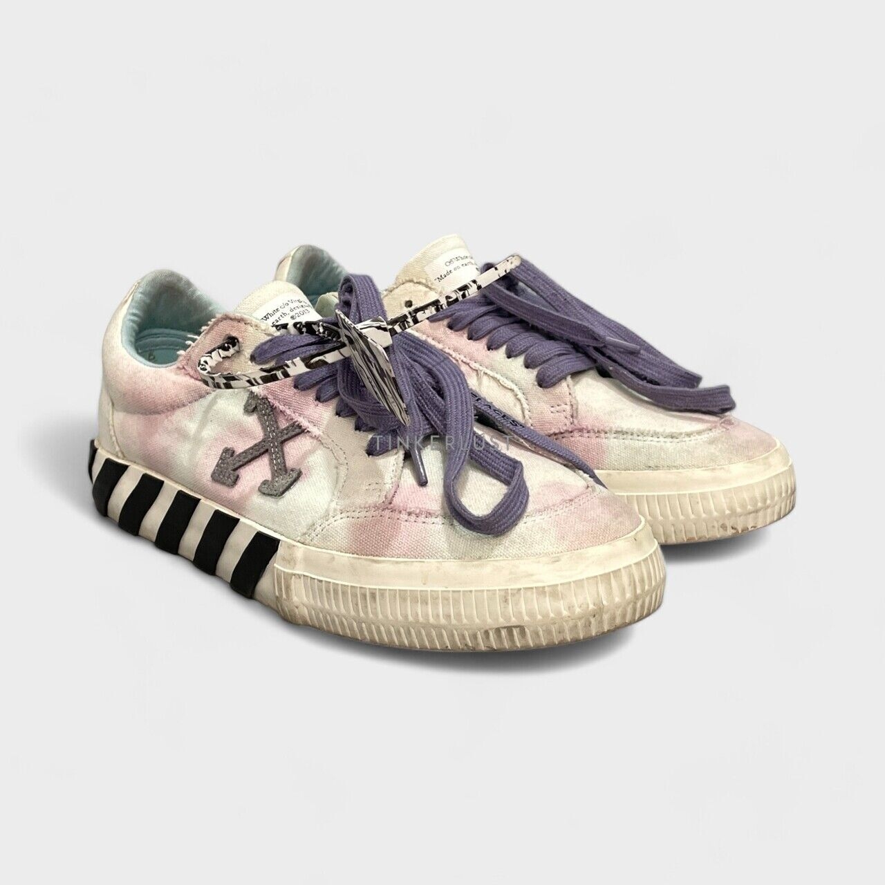 Off White Vulcanized Tie Dye White Lilac Low Sneakers