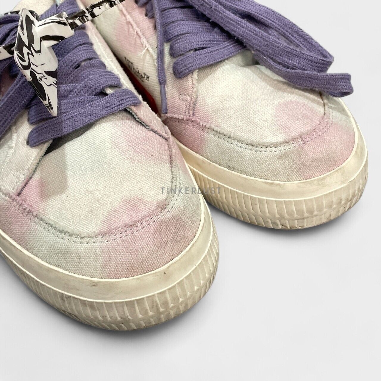 Off White Vulcanized Tie Dye White Lilac Low Sneakers