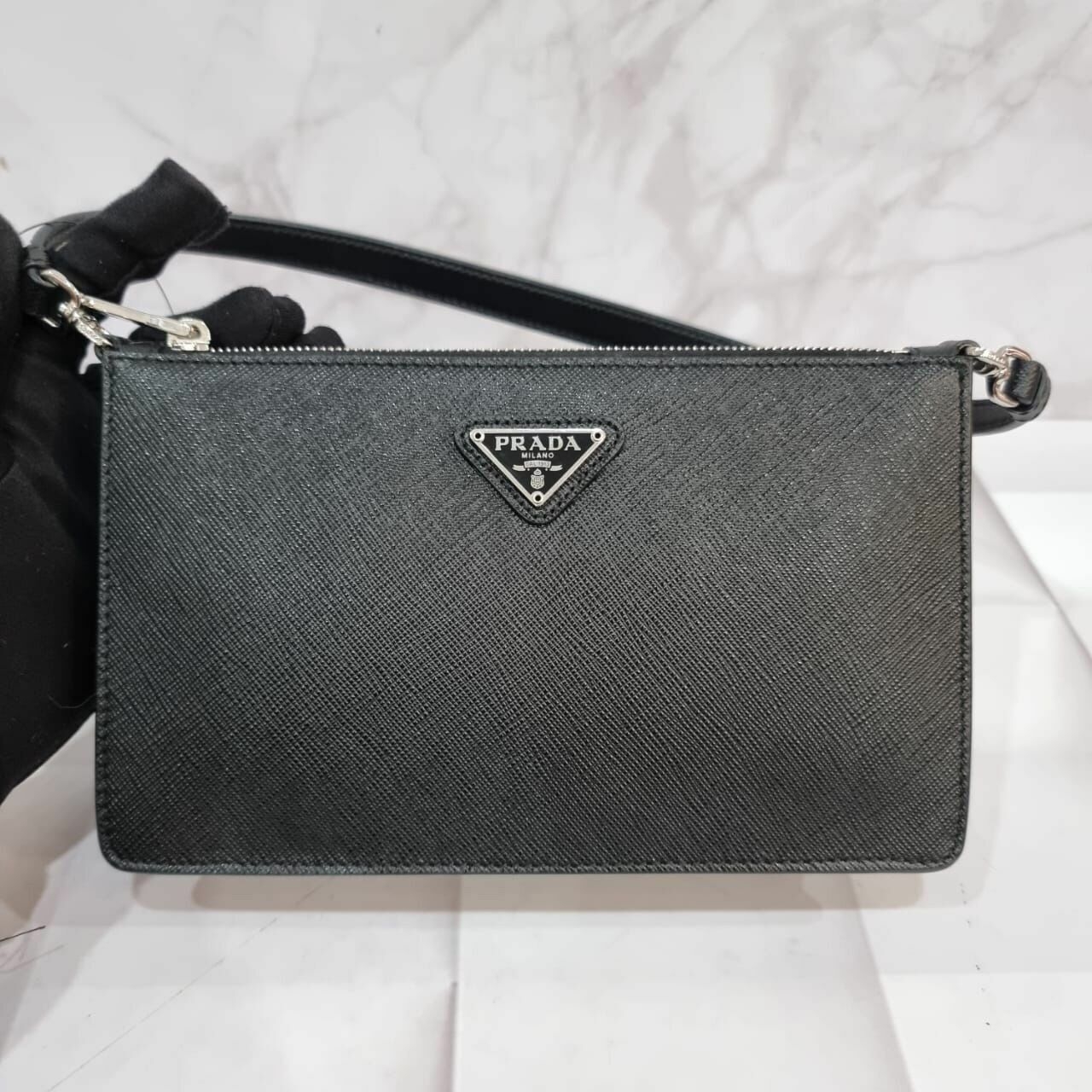 Prada Saffiano Leather Mini Bag Black Shoulder Bag