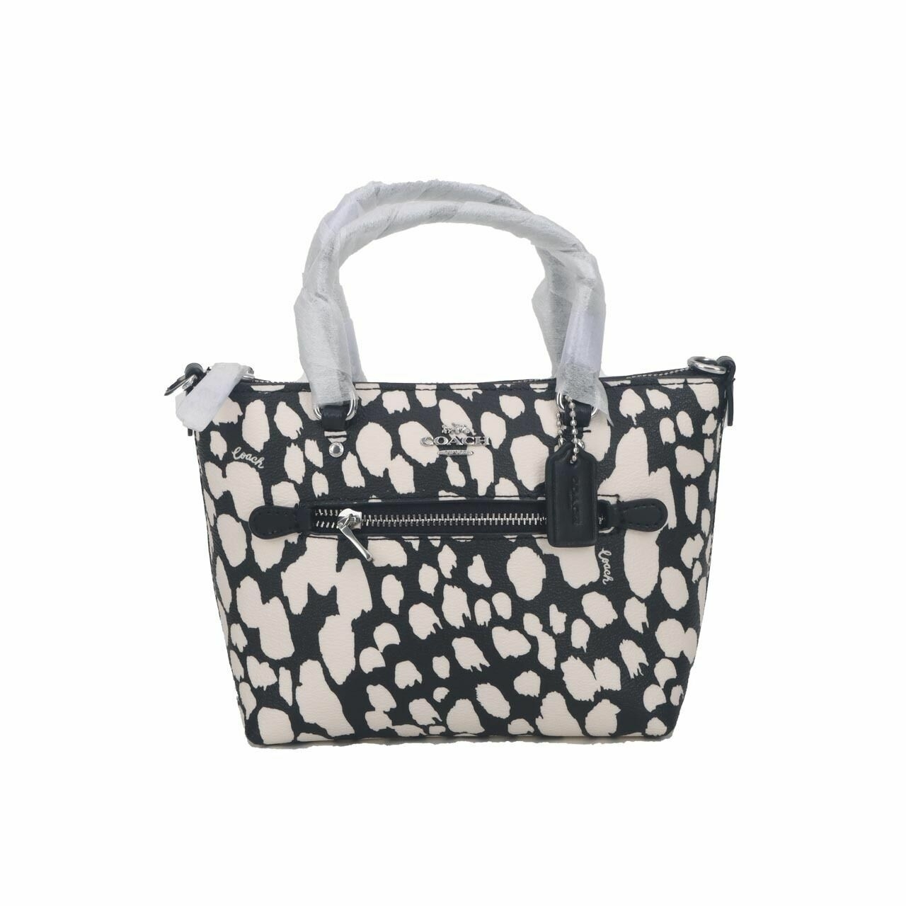 Coach CC902 Mini Gallery Crossbody With Spotted Animal Print Black Chalk Multi