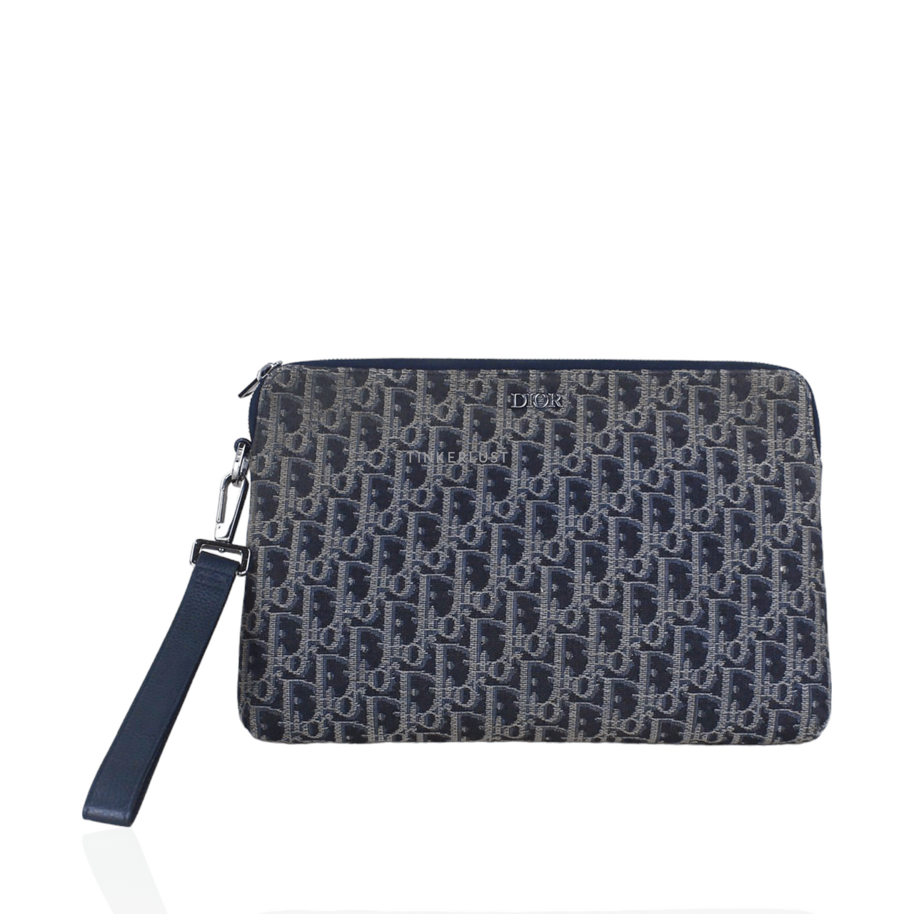 Christian Dior Oblique Jacquard Navy Pouch 