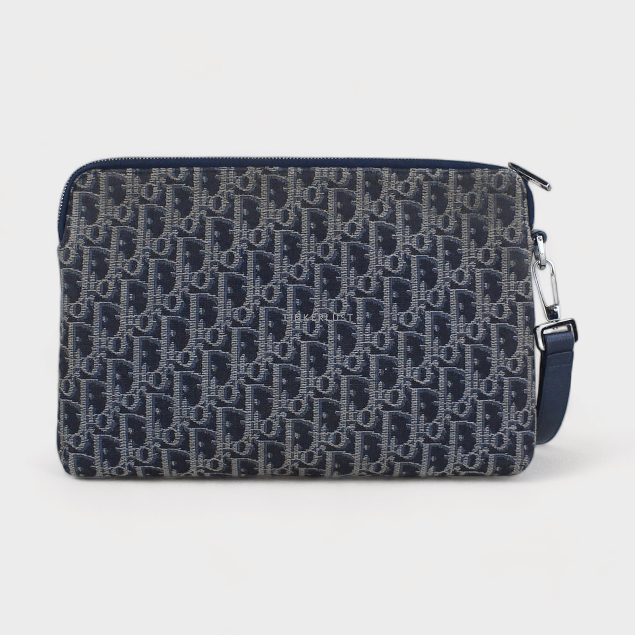 Christian Dior Oblique Jacquard Navy Pouch 