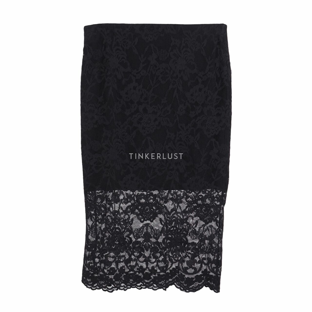 Stradivarius Black Midi Skirt