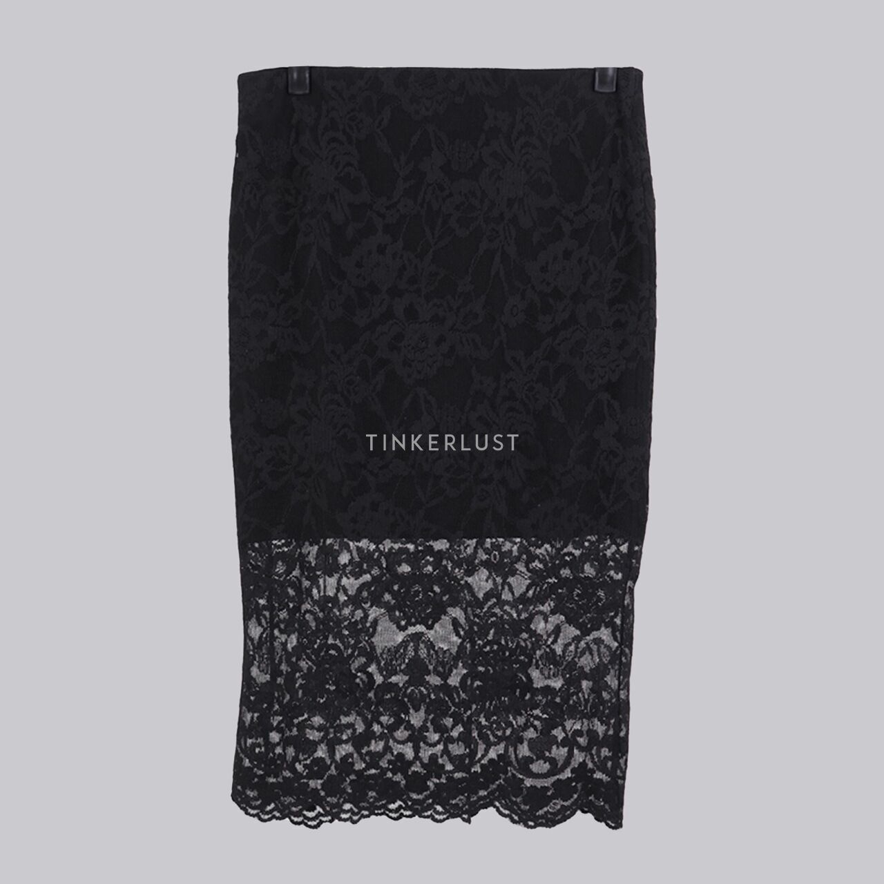 Stradivarius Black Midi Skirt