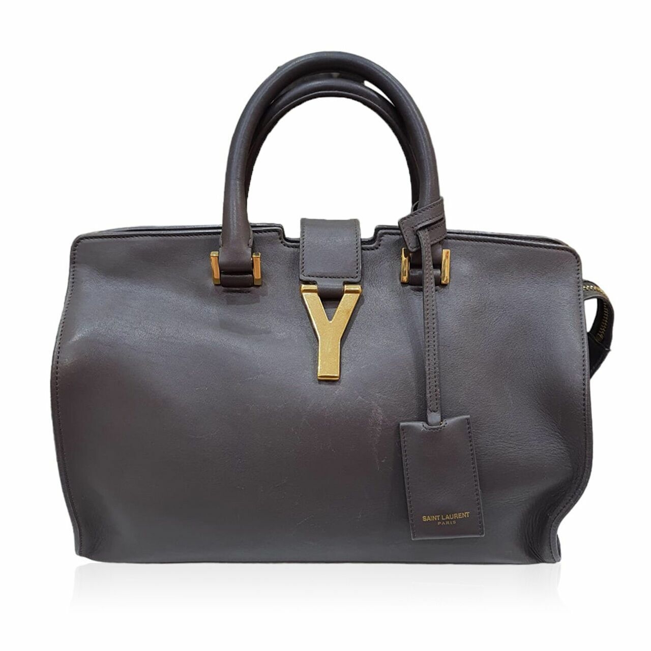 Saint Laruent Cabas Grey GHW  2014 Satchel