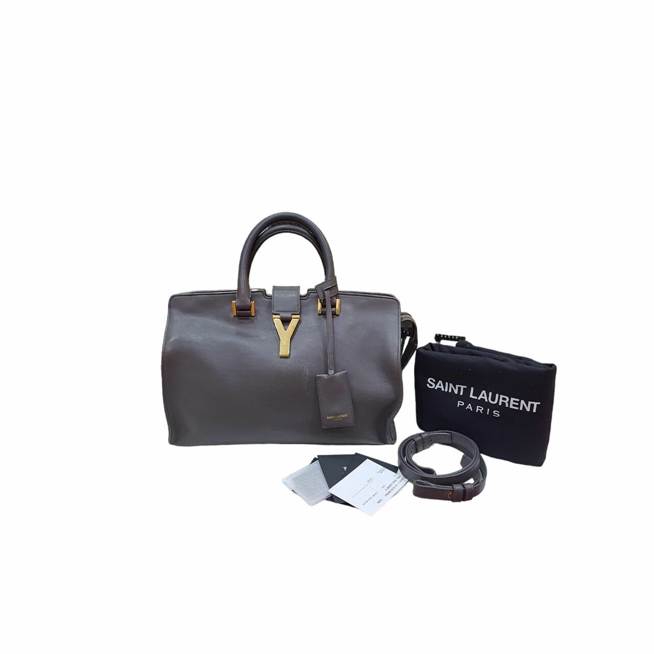 Saint Laruent Cabas Grey GHW  2014 Satchel