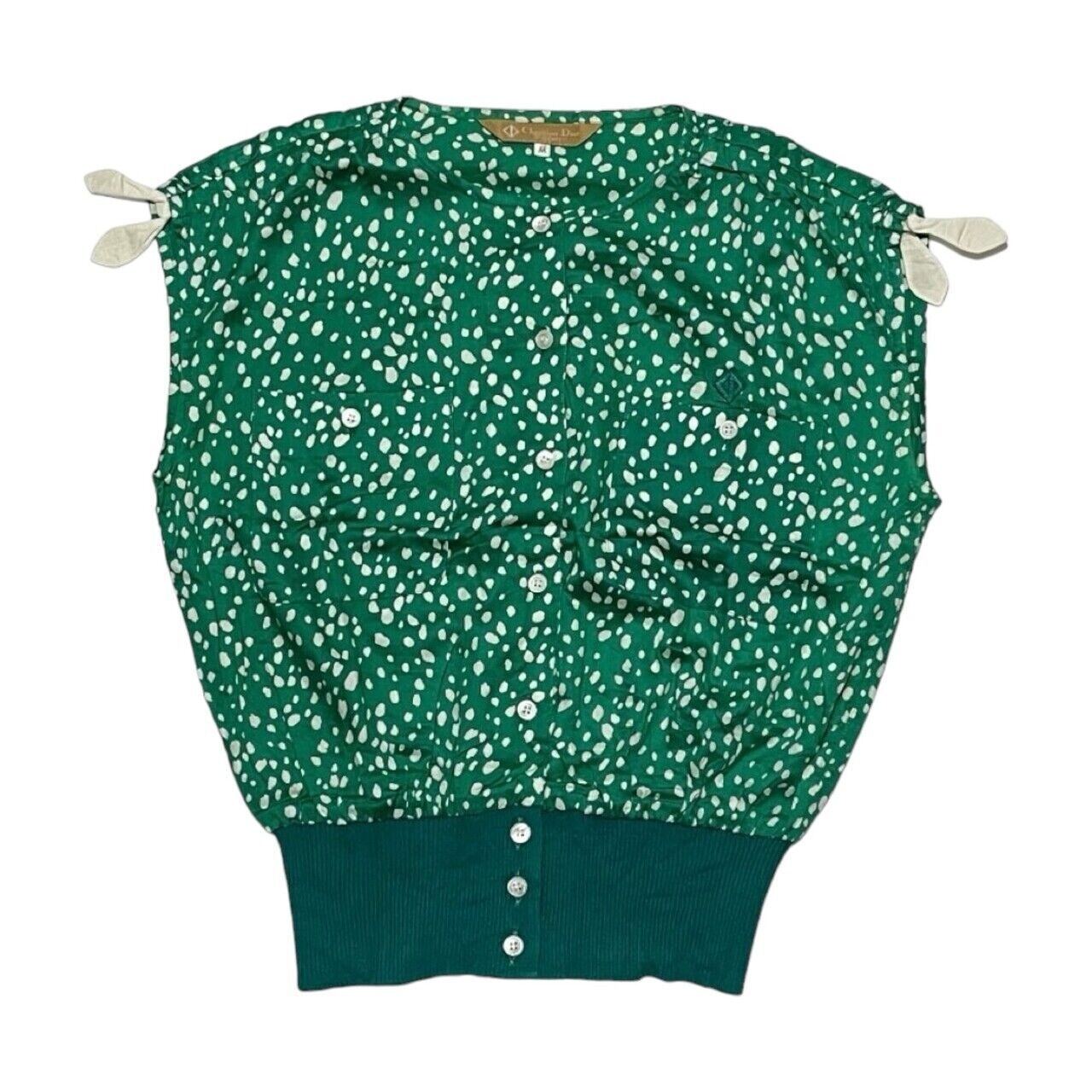 Christian Dior Green Polkadots Sleeveless