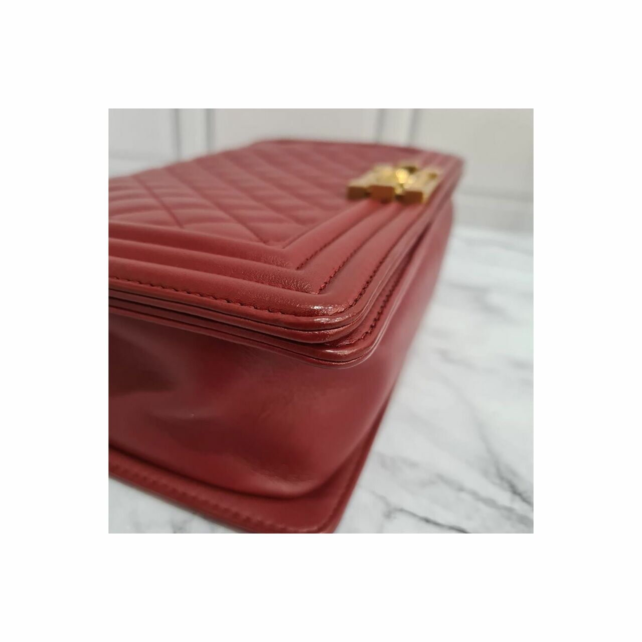 Chanel Boy Lambskin Maroon GHW #19 Shoulder Bag