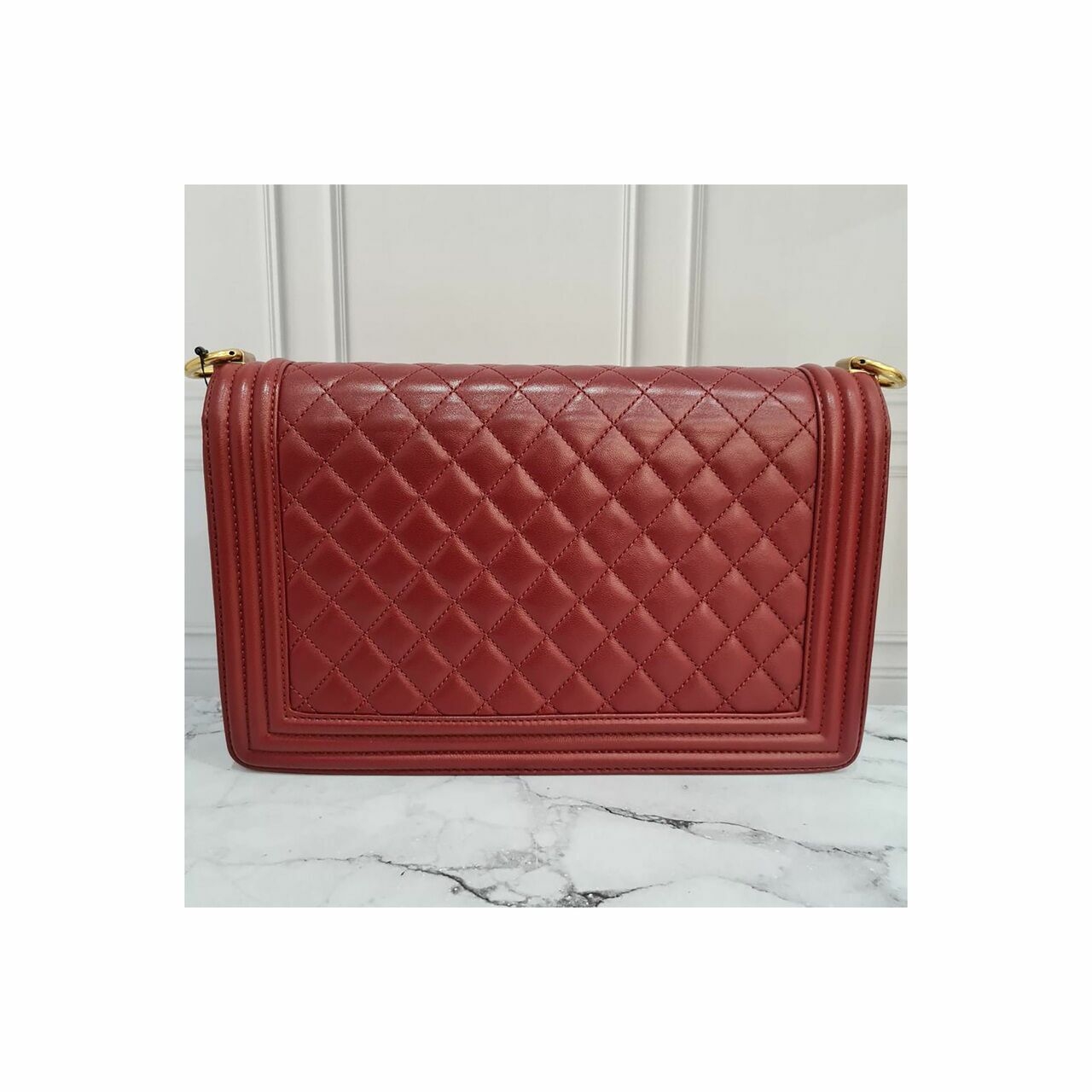 Chanel Boy Lambskin Maroon GHW #19 Shoulder Bag