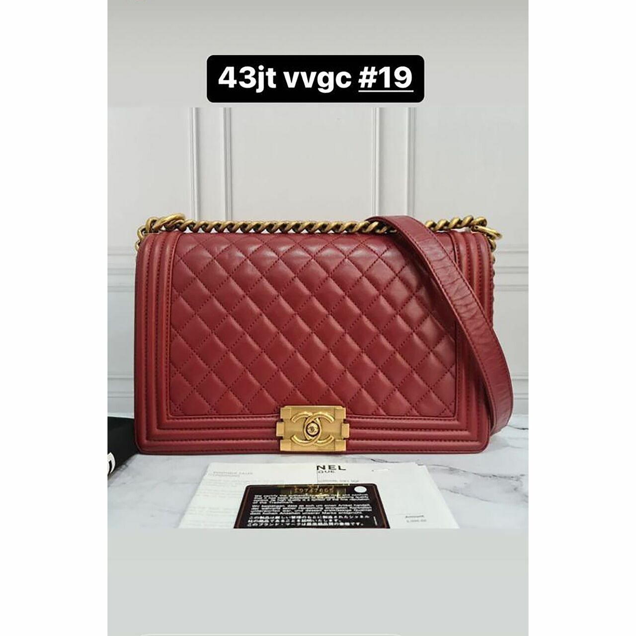 Chanel Boy Lambskin Maroon GHW #19 Shoulder Bag