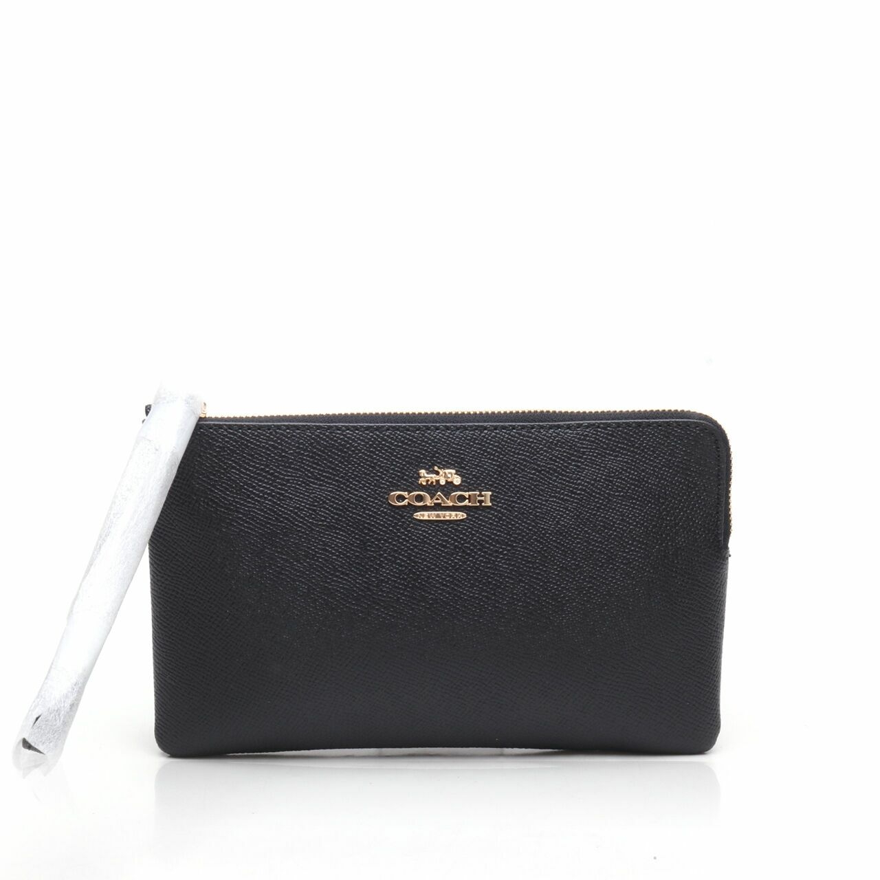 Coach 3888 Large Corner Zip Wristlet Pouch Black Wallet