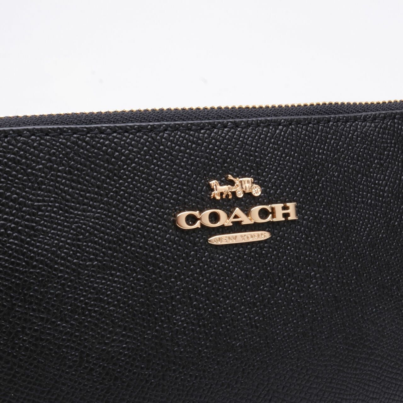 Coach 3888 Large Corner Zip Wristlet Pouch Black Wallet