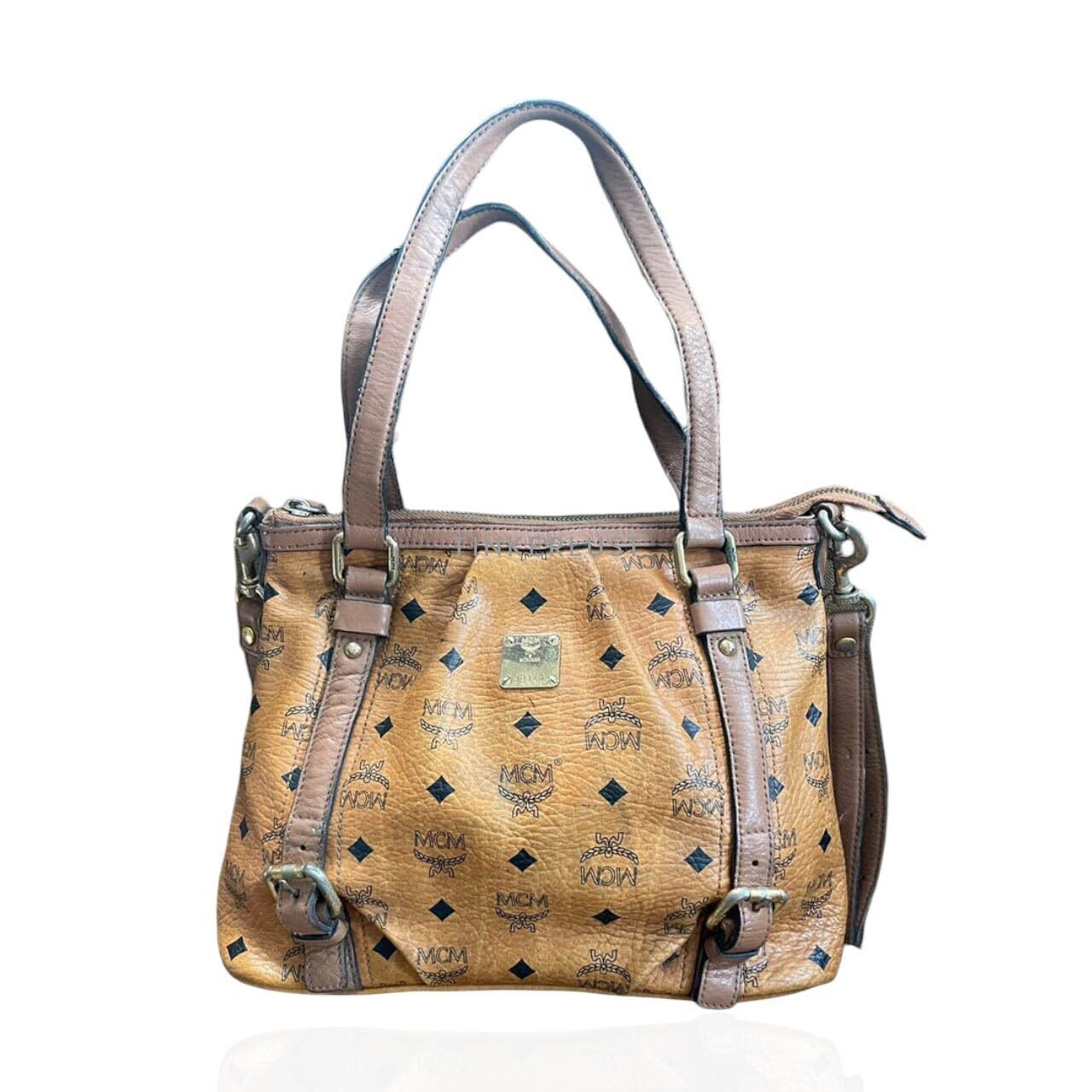 MCM Cognac Visetos Brown Satchel