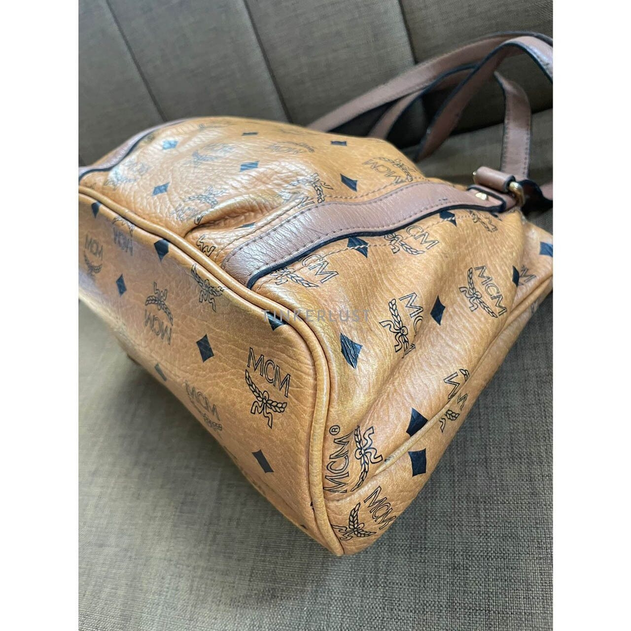 MCM Cognac Visetos Brown Satchel