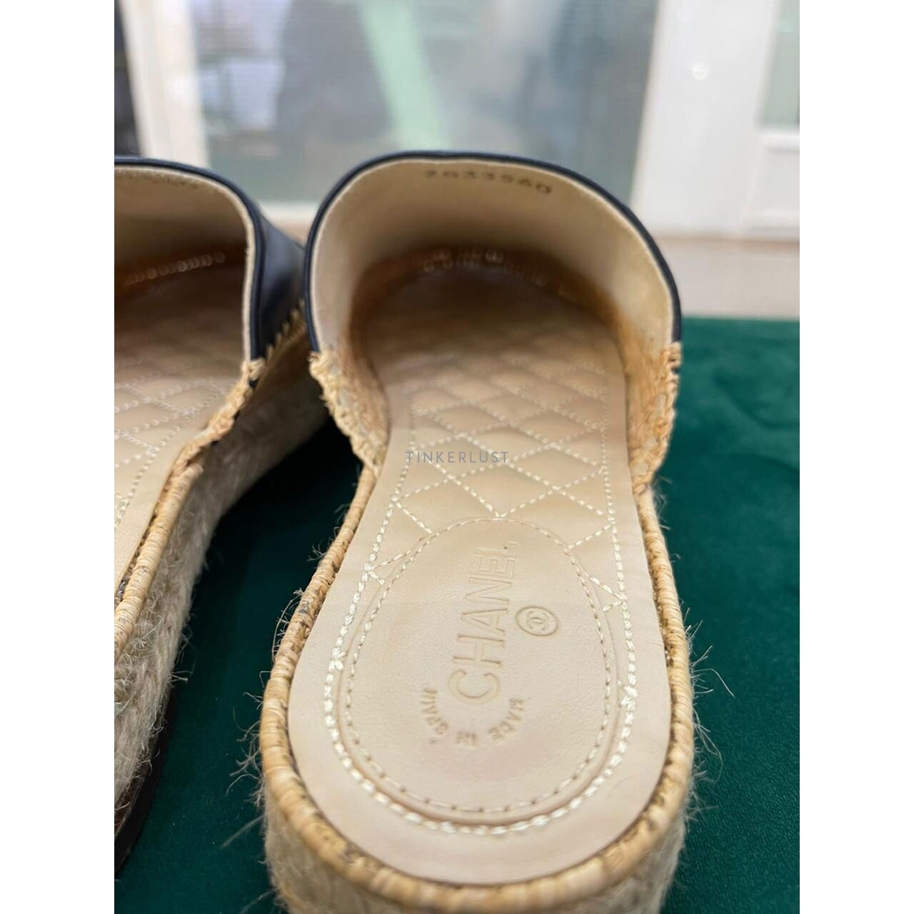 Chanel Espadrilles Black Mules Flats