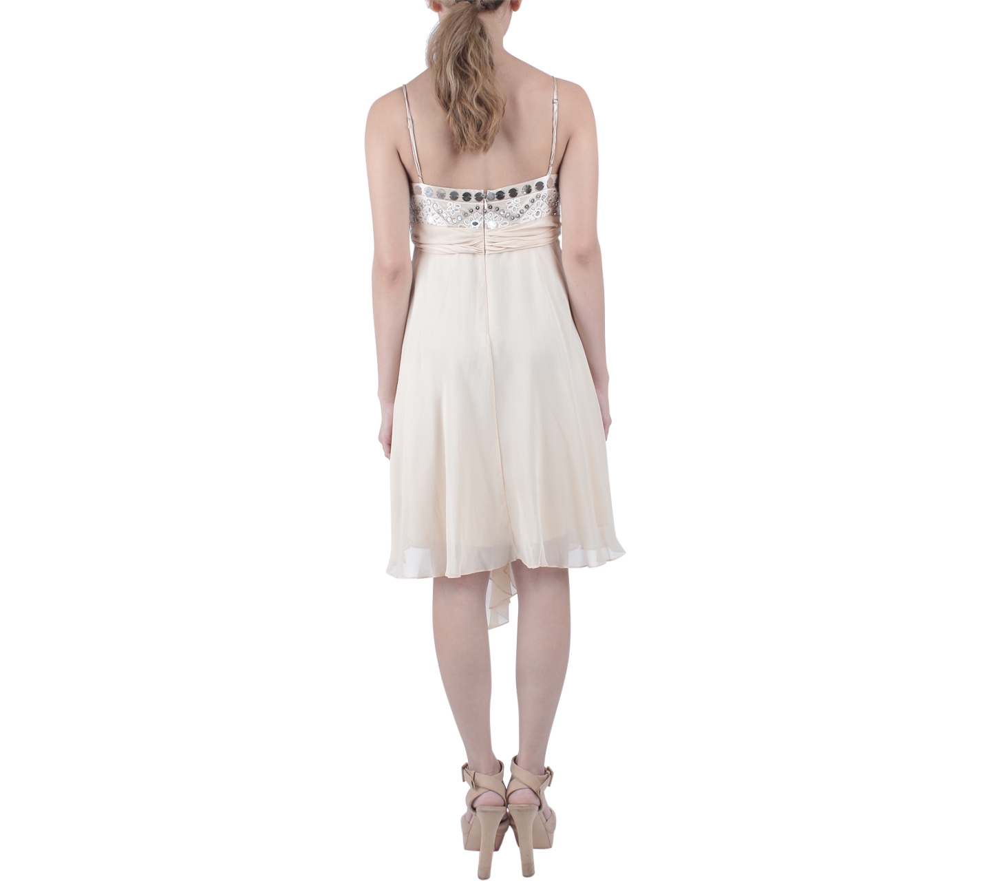 BCBG Max Azria Cream Sequin Mini Dress