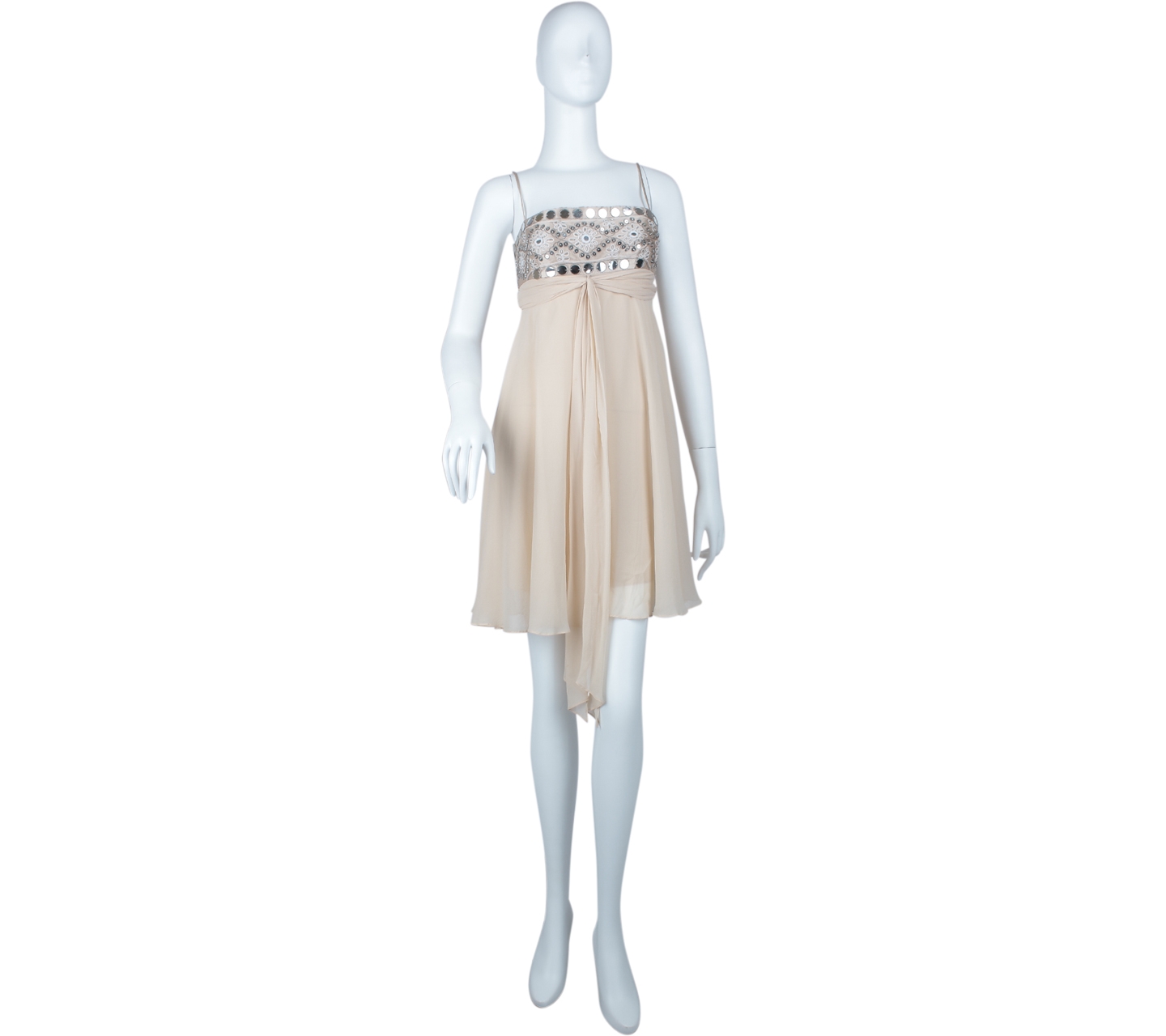 BCBG Max Azria Cream Sequin Mini Dress