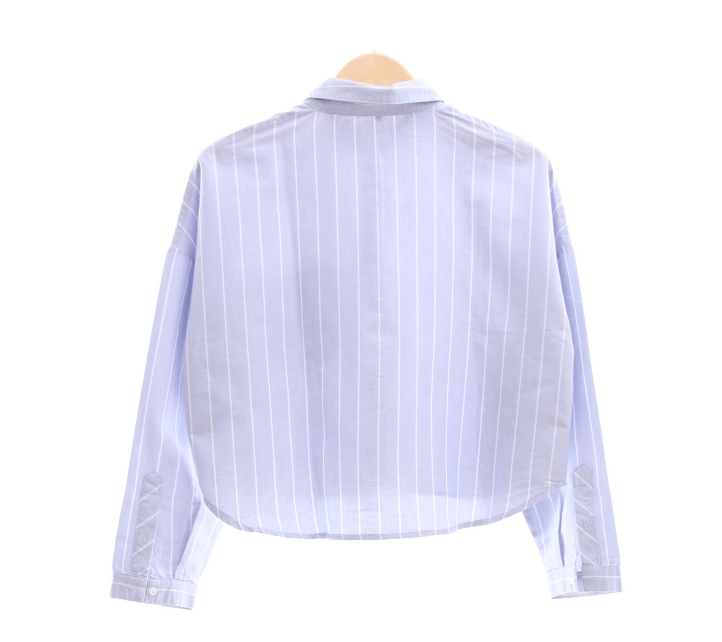 Pomelo Blue Striped Cropped Shirt