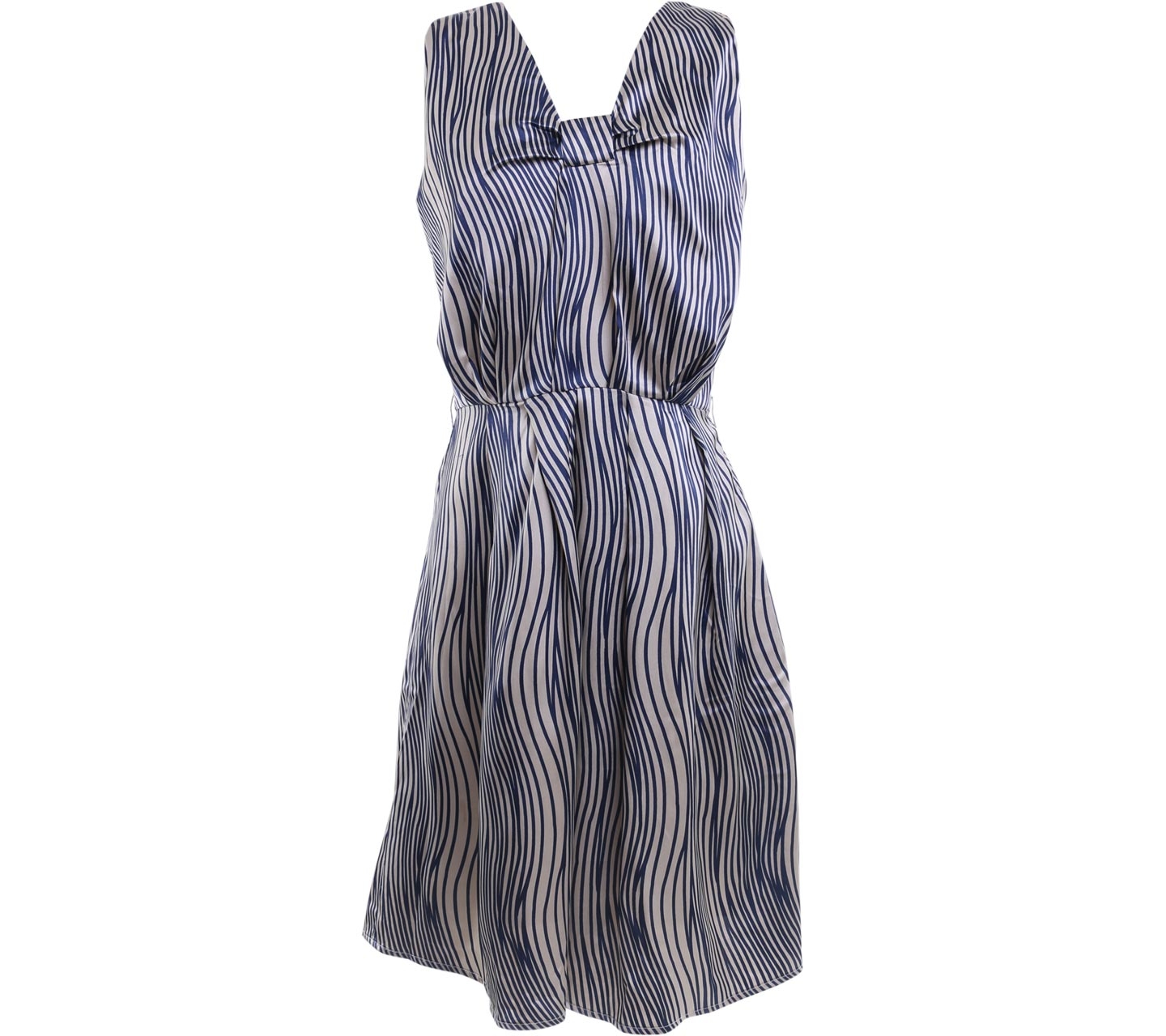 Ciel Blue And Cream Striped Mini Dress