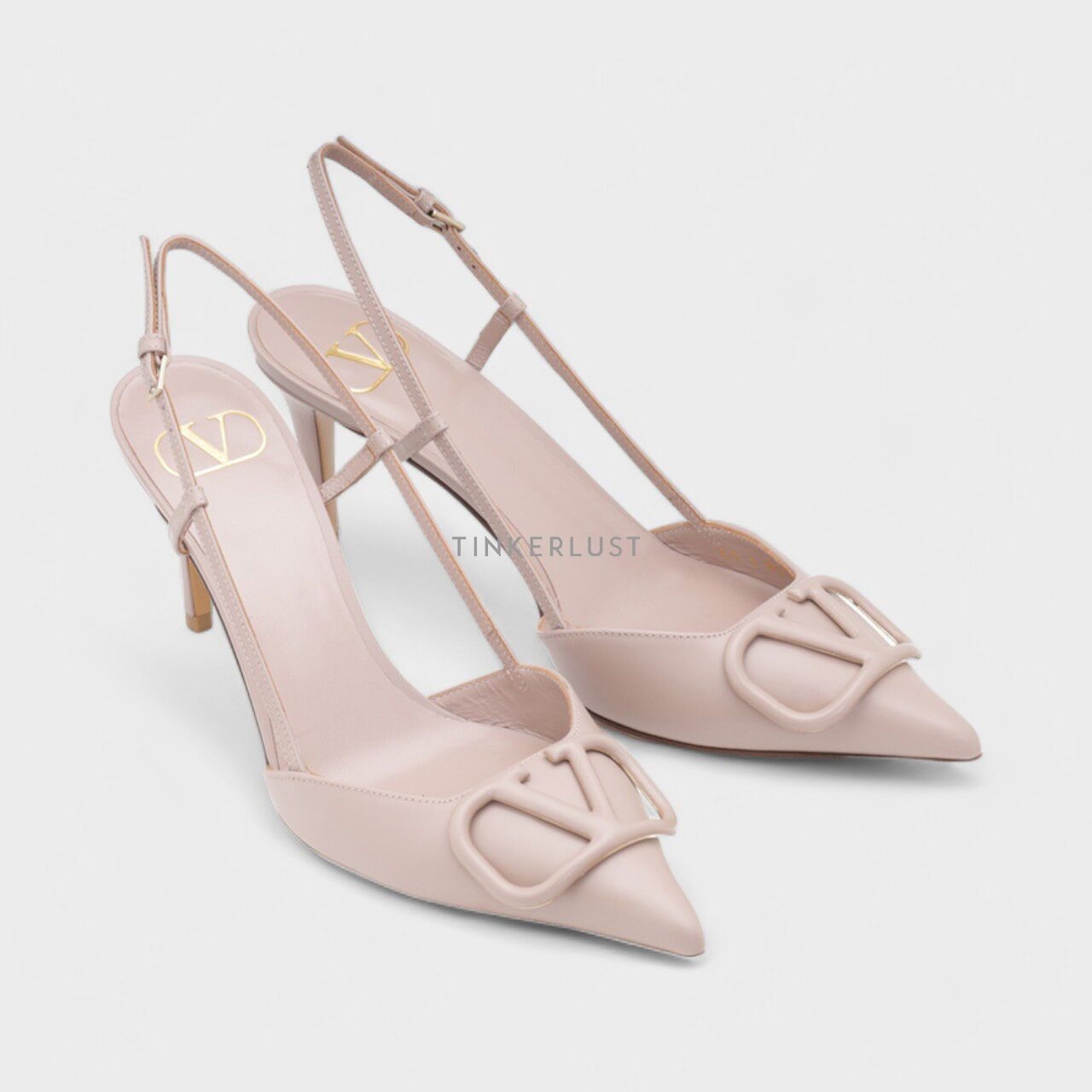 Valentino VLogo Slingback Pumps 80mm in All Nude Heels