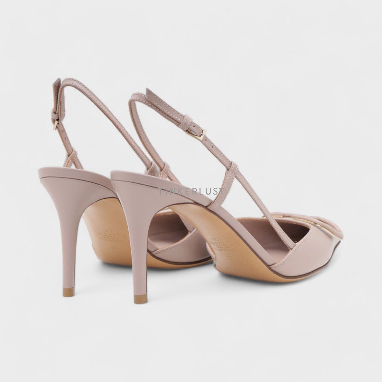 Valentino VLogo Slingback Pumps 80mm in All Nude Heels