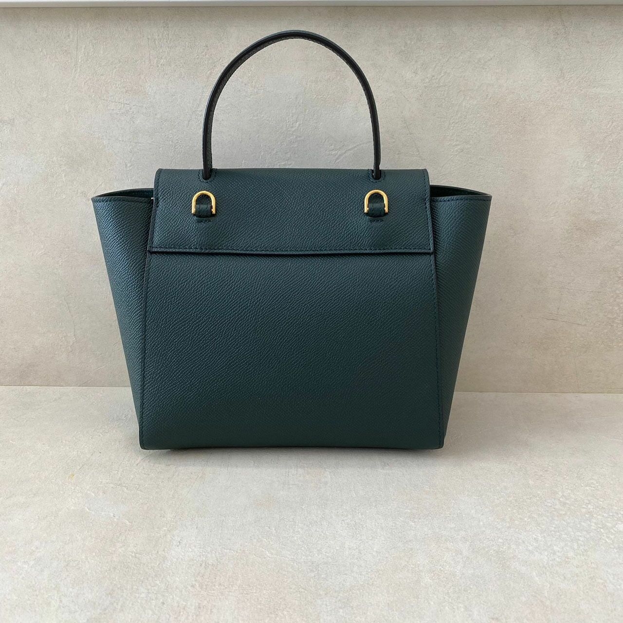 Celine Nano Belt Green Amazon Grained Calfskin Satchel Bag