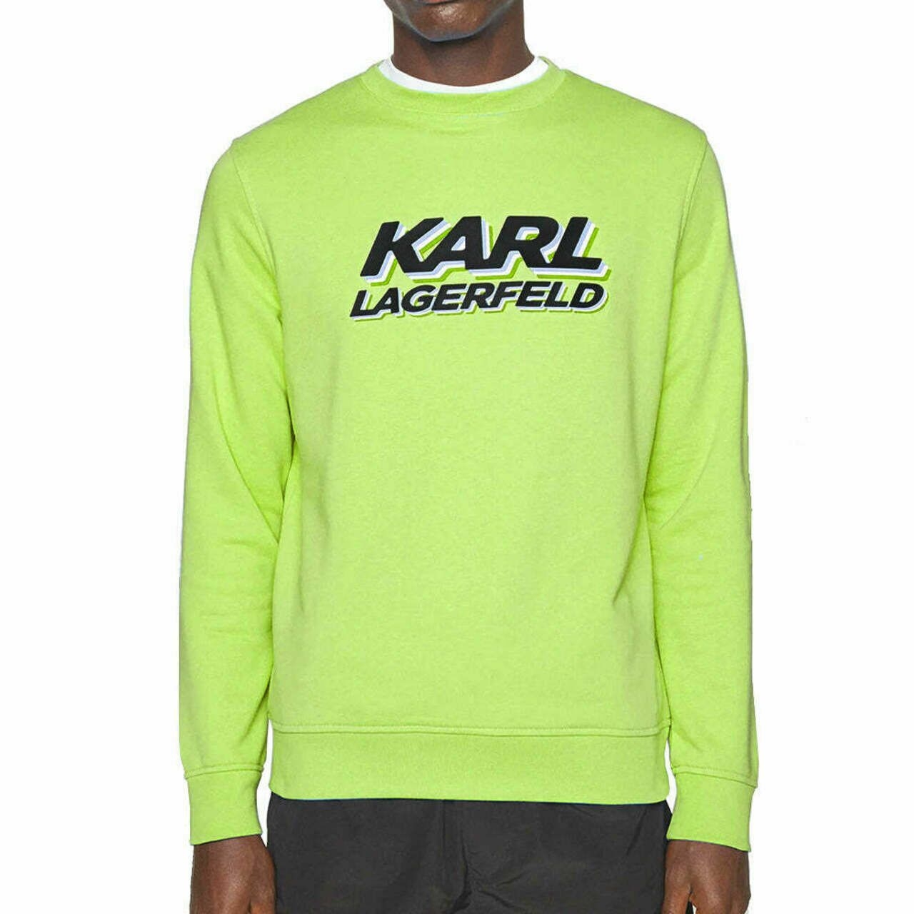 Karl Lagerfeld New Rubber Logo Sweatshirt Green Neon