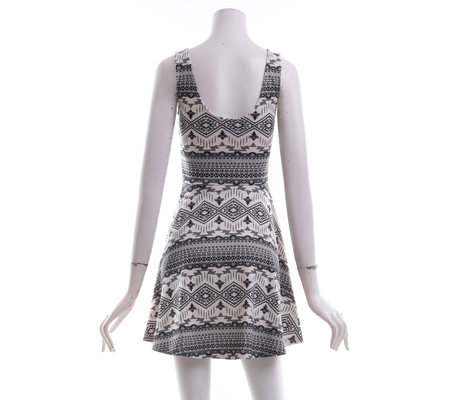 H&M White & Black Patterned Mini Dress