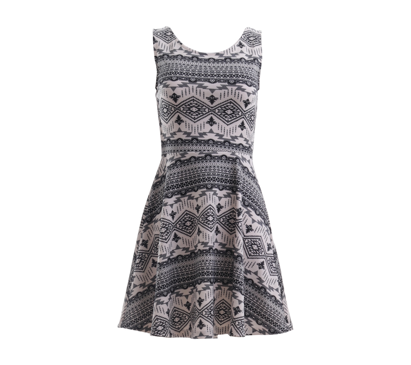 H&M White & Black Patterned Mini Dress